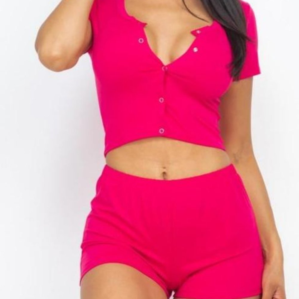 Cropped tank top and shorts set